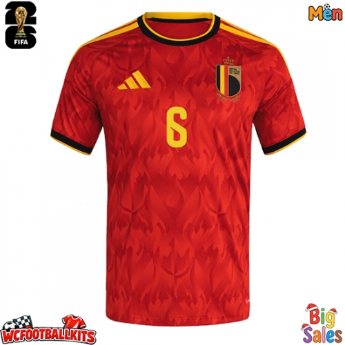 Belgium Axel Witsel #6 Replica Home Stadium Shirt World Cup 2026 Short Sleeve